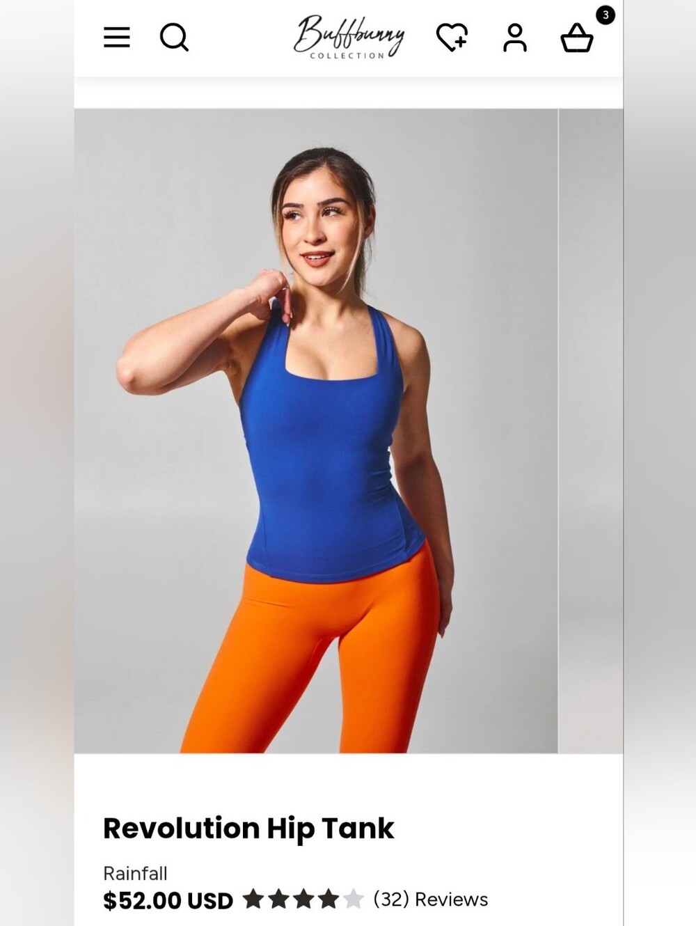 Buffbunny Revolution Tank Top In Rainfall Blue XL Nwt